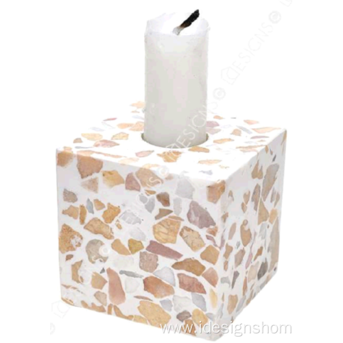 Candle Holders With Marble Finish For Decoration